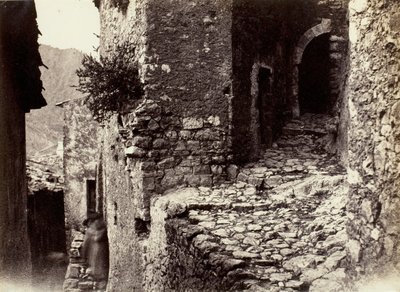Een Straat in Sainte-Agnès nabij Roquebrune door Charles Nègre