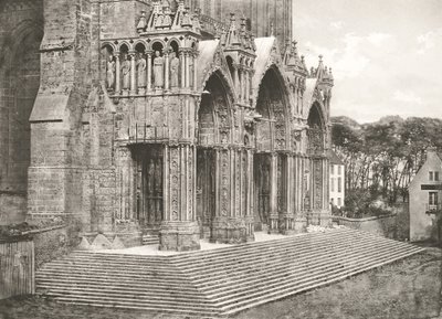 Kathedraal van Chartres - Zuidportaal 12e eeuw, ca. 1854, gedrukt ca. 1857 door Charles Nègre