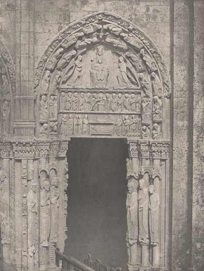 Kathedraal van Chartres, westkant, rechter zijdeur, 12e eeuw, ca. 1857 door Charles Nègre