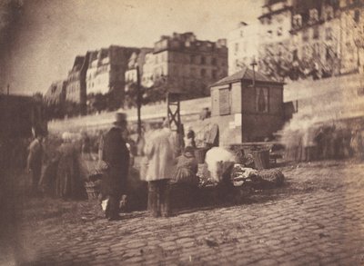Marktscène bij de haven van het stadhuis, Parijs door Charles Nègre
