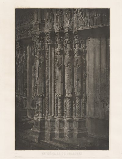 Planche XIII – Cathédrale de Chartres, Statues Colonnes de la Porte Centrale du Portail Royal door Charles Nègre, André Jammes