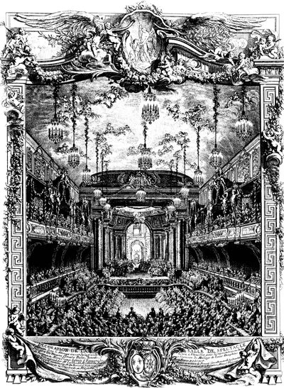 Decoratie van een hal in Versailles, Frankrijk, 1745 door Charles Nicolas Cochin