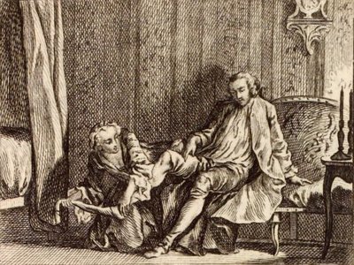 De verliefde courtisane door Charles Nicolas Cochin