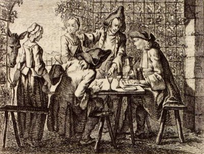 De handelaren door Charles Nicolas Cochin