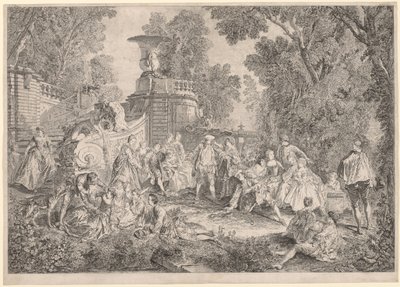 Het spel van blindemannetje door Charles Nicolas Cochin