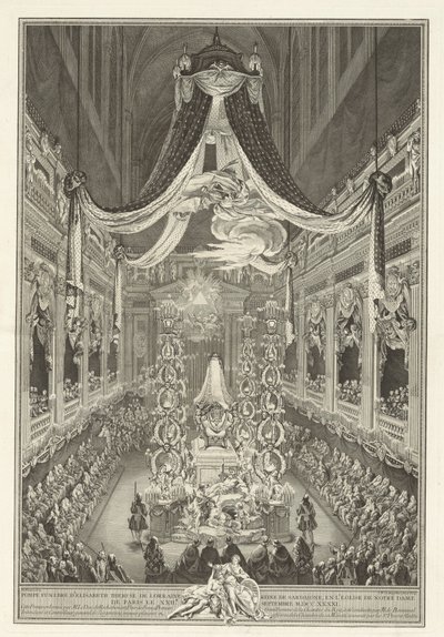 Begrafenis van Élisabeth Thérèse de Lorraine door Charles Nicolas Cochin II