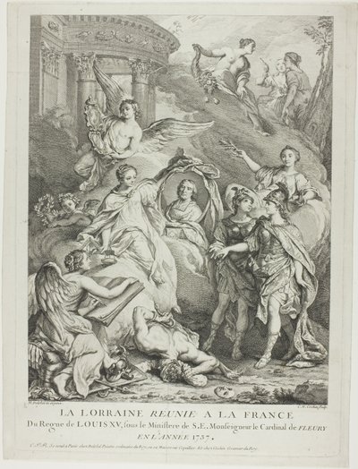La Lorraine reunie a la France (Lotharingen herenigd met Frankrijk) door Charles Nicolas Cochin I