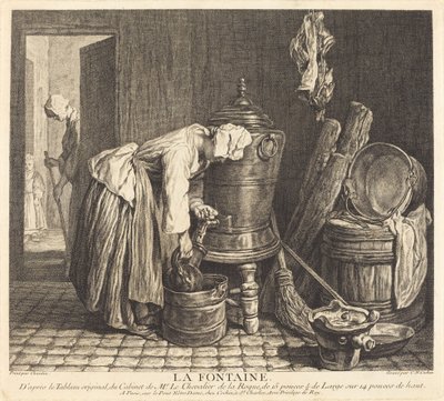 De Fontein door Charles Nicolas Cochin I after Jean Siméon Chardin
