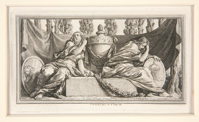 Funeral Vignette for Mme. de France, Duchesse de Parme door Charles Nicolas Cochin the younger