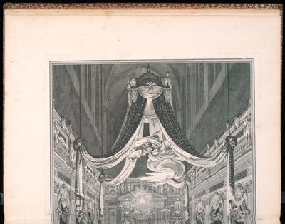 Begrafenis van Elisabeth Thérèse van Lotharingen, Koningin van Sardinië, in de Notre Dame van Parijs op 22 september 1741 door Charles Nicolas Cochin the younger
