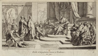 Dieet van Aquitanië gehouden in Toulouse, 790 (gravure) door Charles Nicolas II Cochin