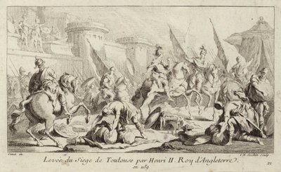 Koning Hendrik II van Engeland heft het beleg van Toulouse op door Charles Nicolas II Cochin