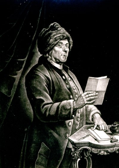 Portret van Benjamin Franklin, 1777 door Charles Nicolas II Cochin