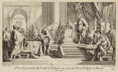 Inbezitneming van het Graafschap Toulouse in naam van Koning Filips III van Frankrijk door Charles Nicolas II Cochin