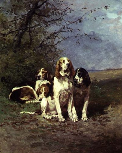 Rustende Honden (paneel) door Charles Oliver de Penne