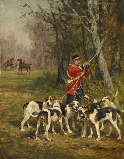 Jachthonden, ca.1850-97 door Charles Oliver de Penne