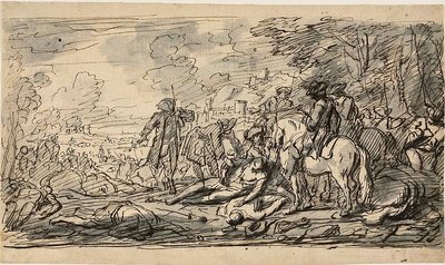 Cavalerie onderzoekt de gewonden door Charles Parrocel