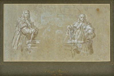 twee studies van edele mannen door Charles Parrocel