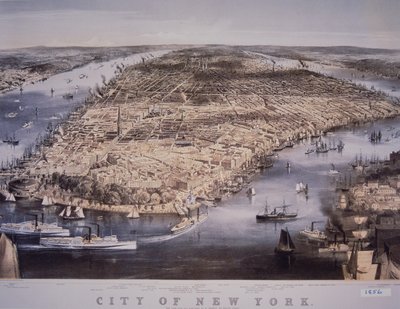Stad New York, gedrukt en uitgegeven door N. Currier door Charles Parsons