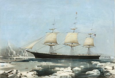Clipper Ship Red Jacket - In het ijs bij Kaap Hoorn, op haar reis van Australië naar Li..., 1855 door Charles Parsons