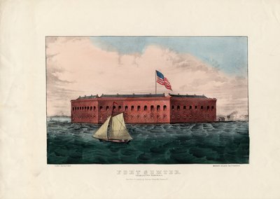 Fort Sumter: Charleston Harbor, S.C., uitgegeven door Currier en Ives, c.1861 door Charles Parsons
