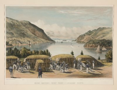 Belegeringsbatterij, West Point - Kijkend naar het noorden door Charles Parsons
