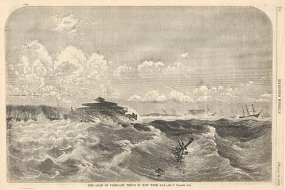 De storm van 10 februari in New York Bay door Charles Parsons