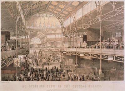 Het interieur van het New York Crystal Palace, uitgegeven door Endicott & Co., New York, 1855 door Charles Parsons