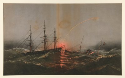 De Amerikaanse fregat Sabine redt een bataljon Amerikaanse mariniers van het transportschip Governor door Charles Parsons