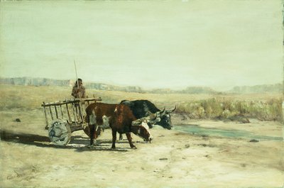 Een ossenkar in New Mexico door Charles Partridge Adams