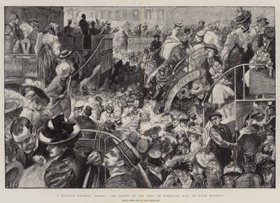 Een populaire Cockney-bestemming, de menigte aan de voet van Highgate Hill op Bank Holiday door Charles Paul Renouard