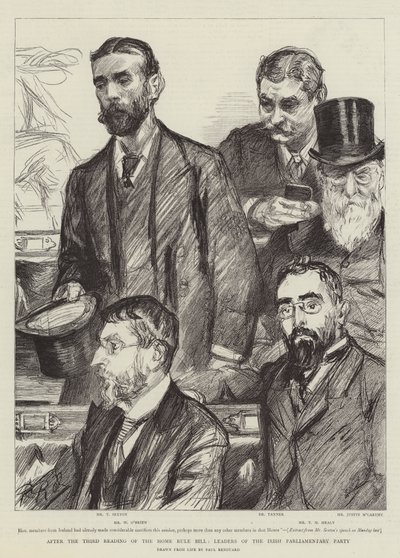 Na de Derde Lezing van de Home Rule Bill, Leiders van de Ierse Parlementaire Partij door Charles Paul Renouard