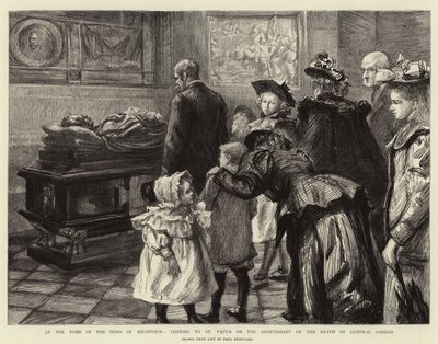 Bij het graf van de held van Khartoem, bezoekers van St. Paul