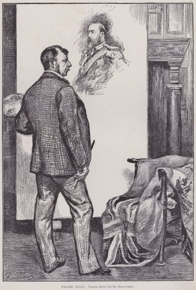 Frank Holl, schilderend in zijn studio door Charles Paul Renouard