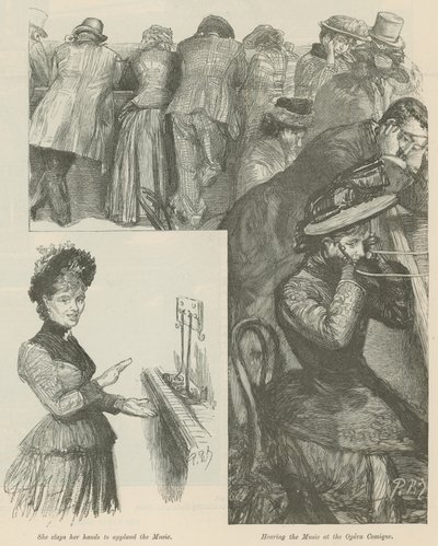 De muziek horen in de Opera Comique door Charles Paul Renouard
