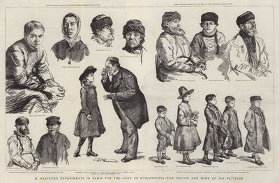 De experimenten van M. Pasteur in Parijs voor de genezing van hondsdolheid, de dokter en enkele van zijn patiënten door Charles Paul Renouard