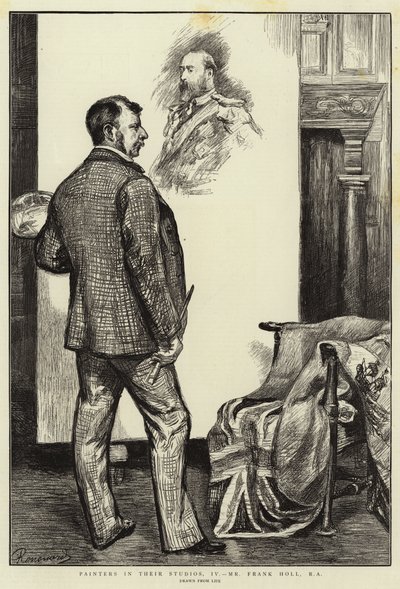 Schilders in hun Ateliers, IV, Mr Frank Holl, RA door Charles Paul Renouard