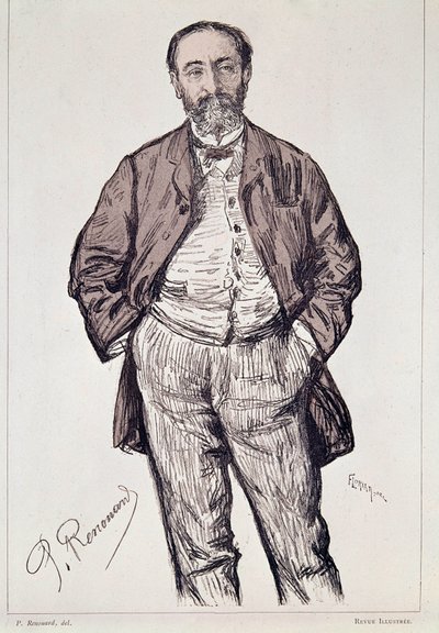 Portret van Camille Saint-Saëns, Franse componist, 20e eeuw (gravure) door Charles Paul Renouard