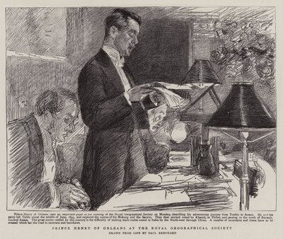 Prins Hendrik van Orléans bij de Koninklijke Geografische Vereniging door Charles Paul Renouard