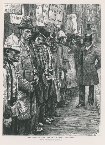 Rekrutering van de Sandwich Men door Charles Paul Renouard