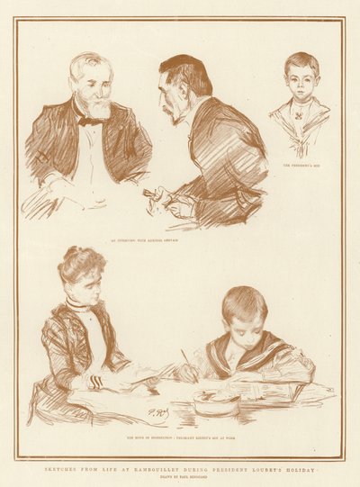 Schetsen uit het Leven in Rambouillet tijdens de Vakantie van President Loubet door Charles Paul Renouard