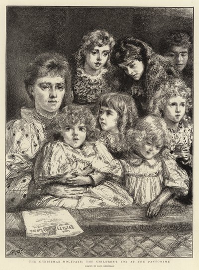 De kerstvakantie, de kinderkist bij de pantomime door Charles Paul Renouard
