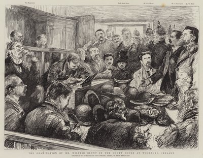 Het Verhoor van de Heer Wilfrid Blunt in het Gerechtsgebouw te Woodford, Ierland door Charles Paul Renouard