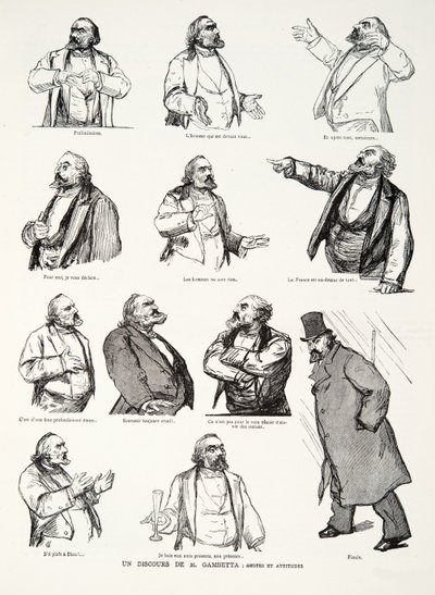 Een toespraak van M. Gambetta: Gebaren en houdingen, uit Geschiedenis van de Derde Republiek, Vol. I, de Politieke Geschiedenis door Charles Paul Renouard