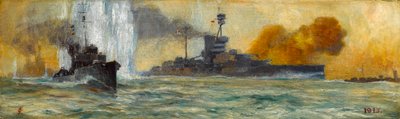 Marinegevecht, 1915 door Charles Pearse