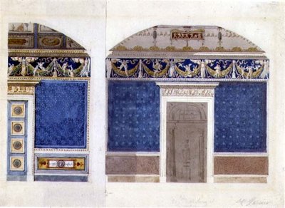 Ontwerp voor een Empire paleisinterieur, c.1810 door Charles Percier