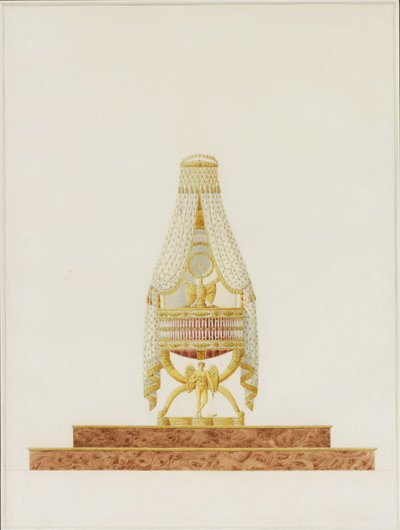 Ontwerp van de wieg voor Zijne Majesteit de Koning van Rome, 1811 door Charles Percier
