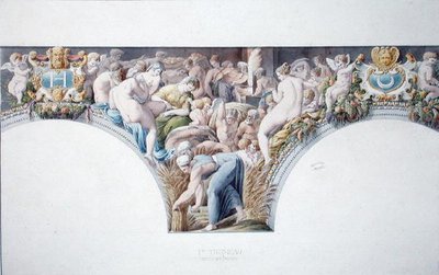 Ms 1014 Fries uit de balzaal van Fontainebleau, plaat uit een album door Charles Percier