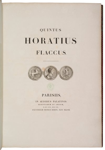 Titelpagina van Quintus Horatius Flaccus door Charles Percier
