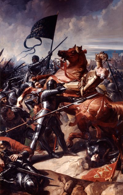 Slag bij Castillon, 1453 19e eeuw door Charles Philippe Auguste Lariviere